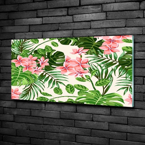 Wall art on glass Floral pattern