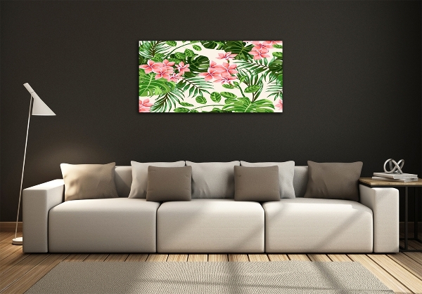 Wall art on glass Floral pattern