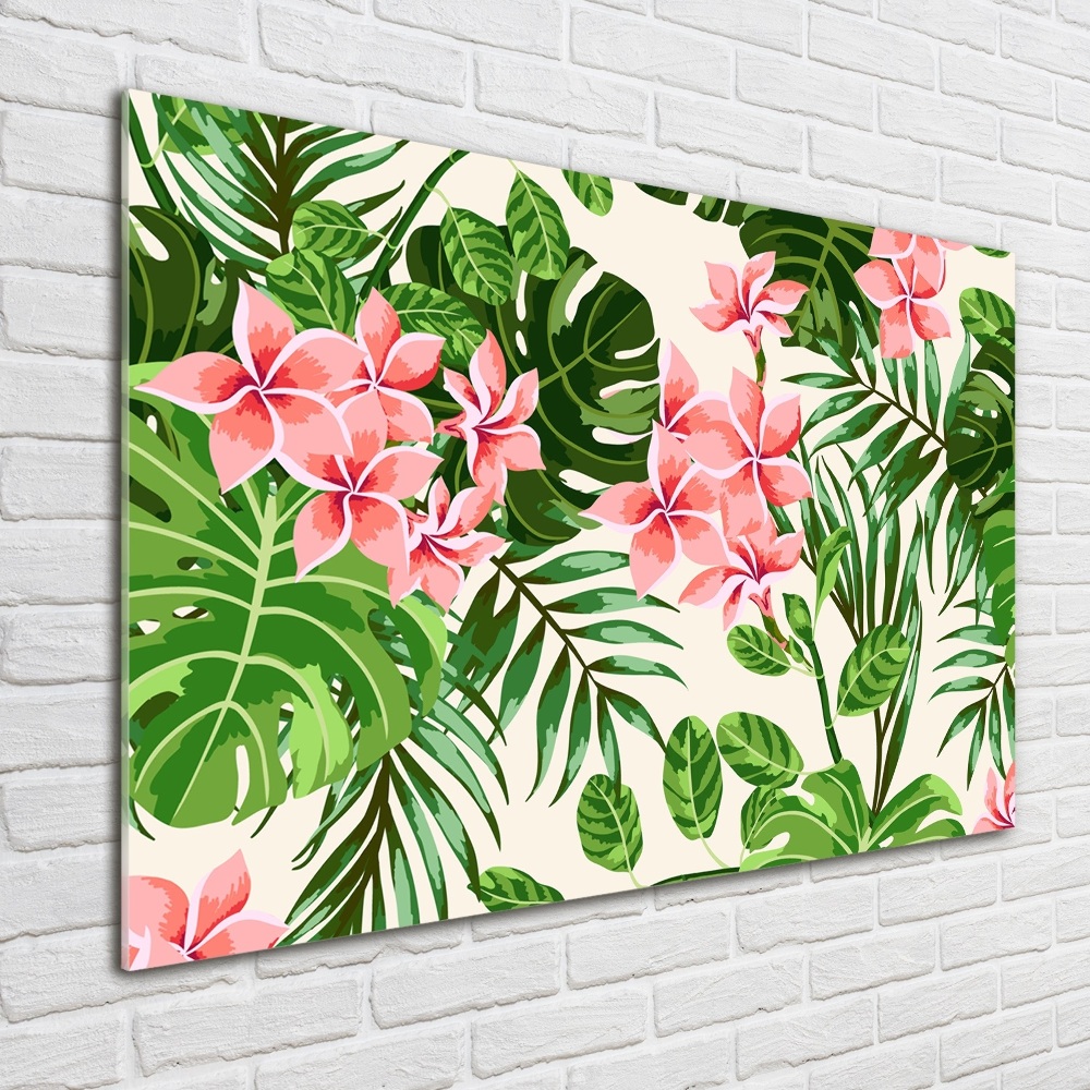 Wall art on glass Floral pattern