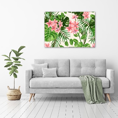 Wall art on glass Floral pattern