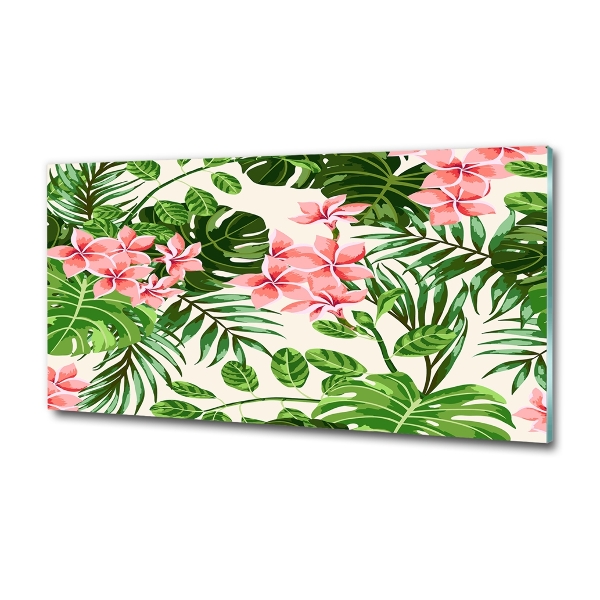 Wall art on glass Floral pattern