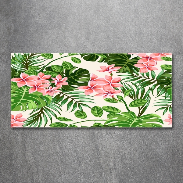 Wall art on glass Floral pattern