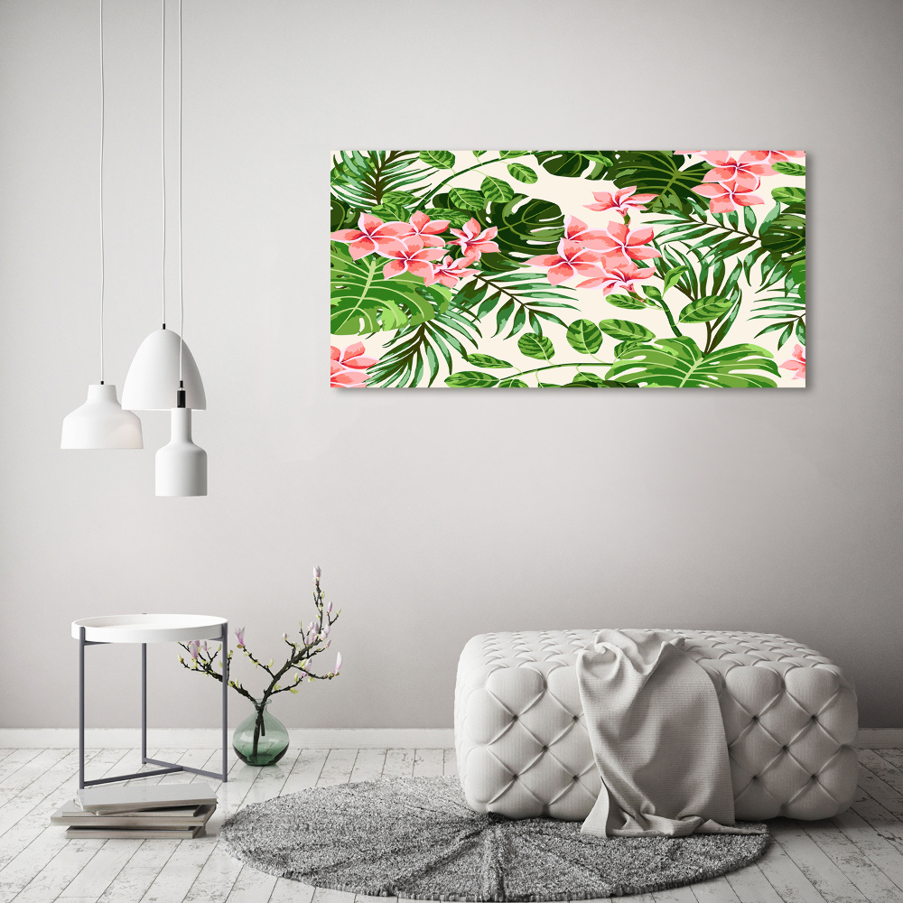 Wall art on glass Floral pattern