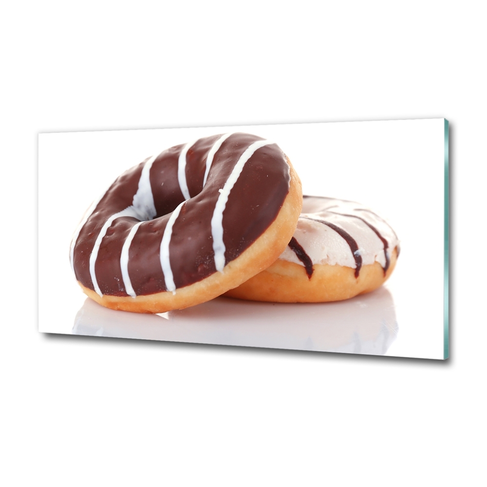 Photo printed on glass Donats with chocolate