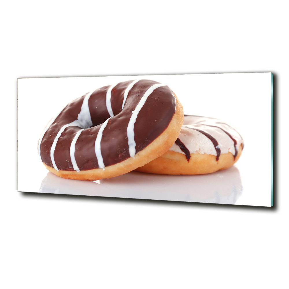 Photo printed on glass Donats with chocolate