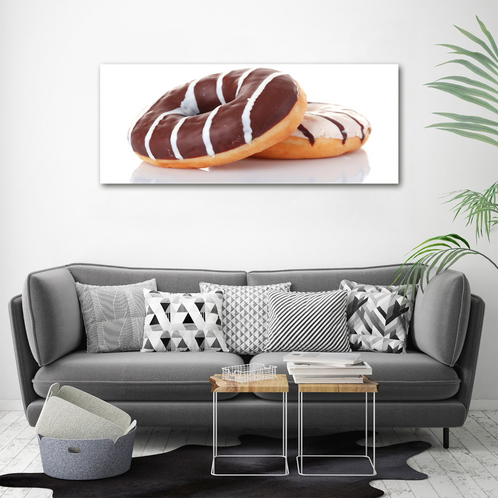 Photo printed on glass Donats with chocolate