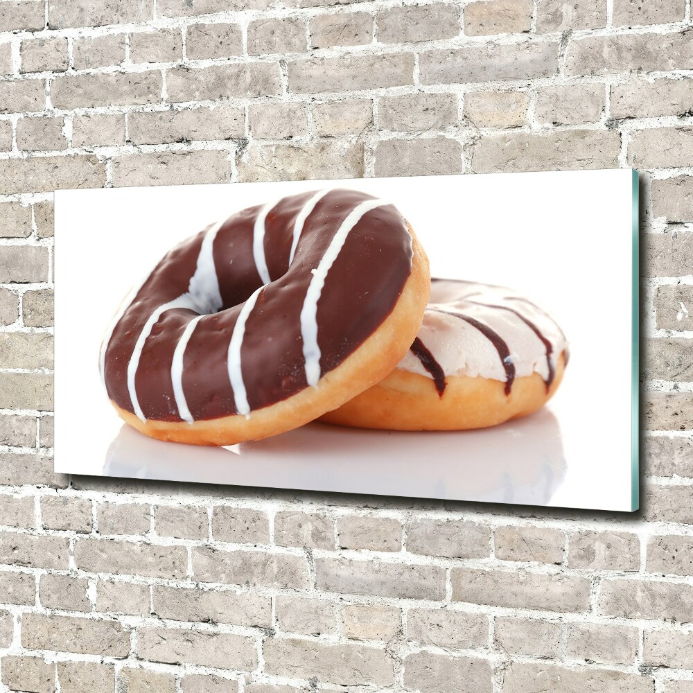 Photo printed on glass Donats with chocolate