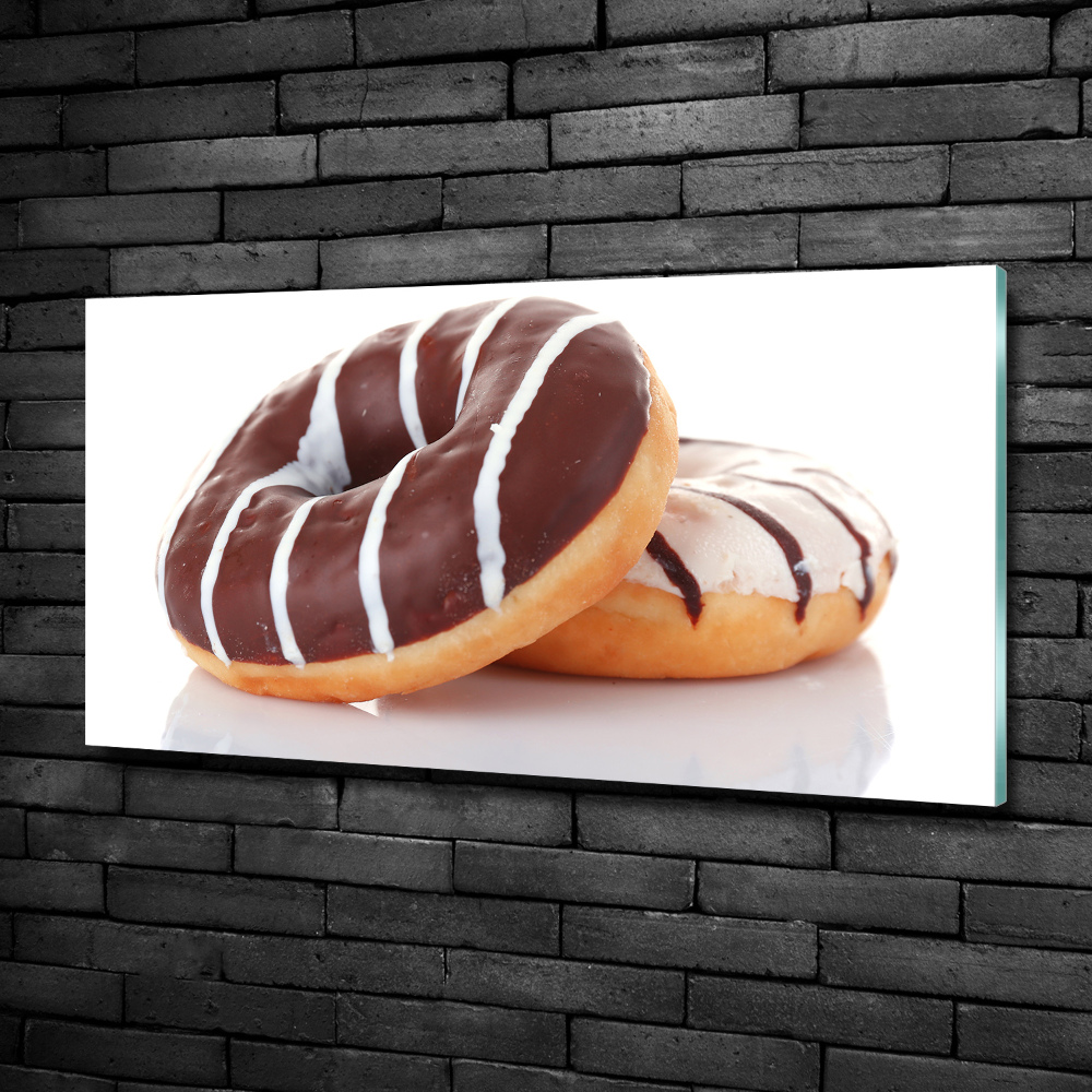 Photo printed on glass Donats with chocolate