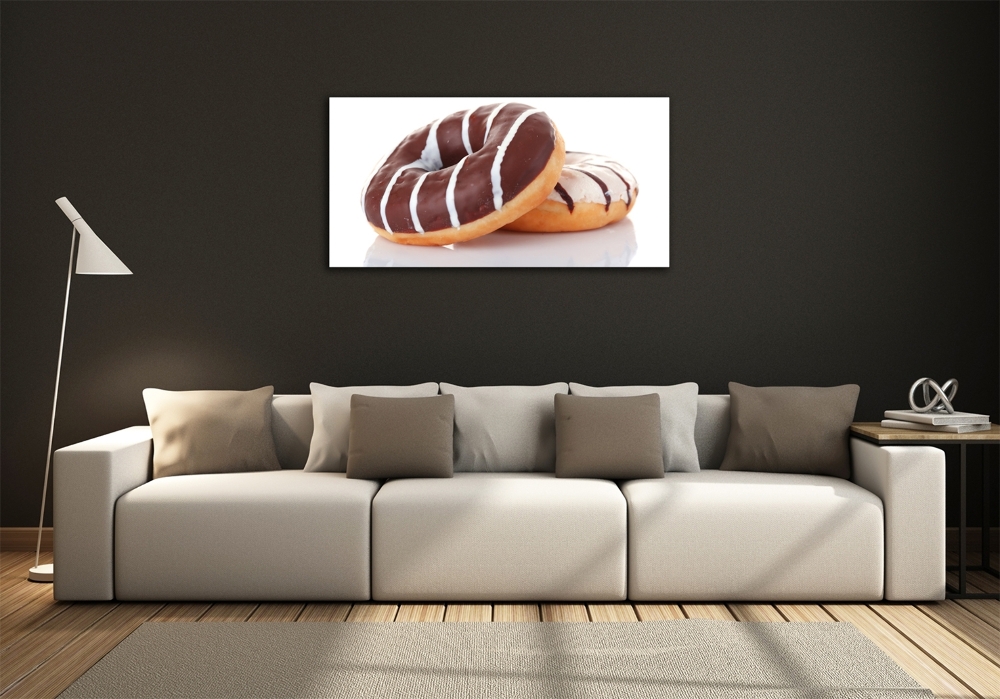 Photo printed on glass Donats with chocolate