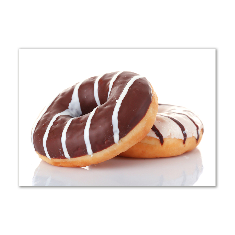 Photo printed on glass Donats with chocolate