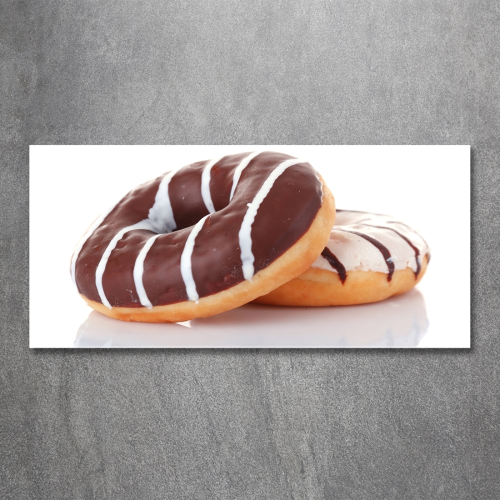 Photo printed on glass Donats with chocolate