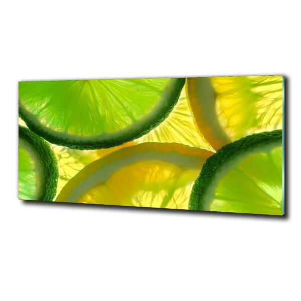 Glass art picture Lime and lemon