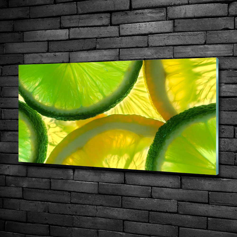 Glass art picture Lime and lemon