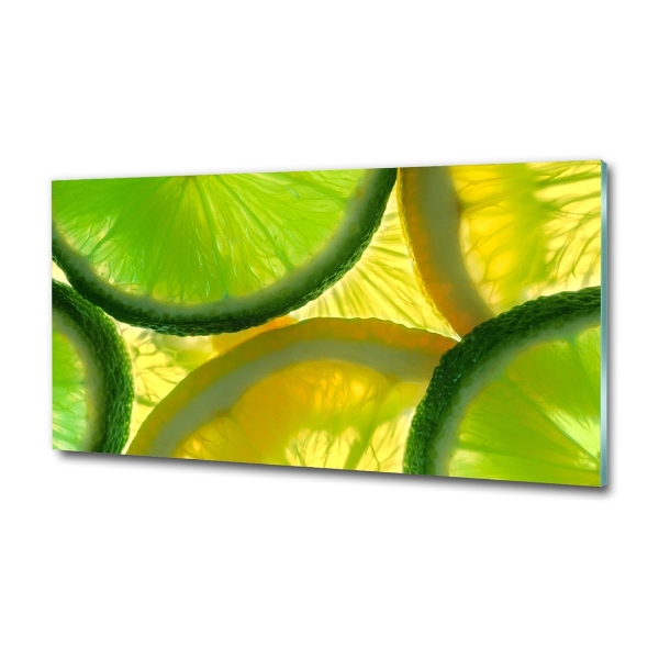 Glass art picture Lime and lemon