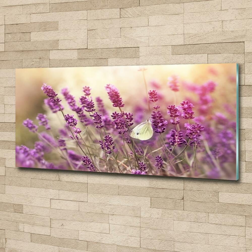 Glass wall art large Lavender