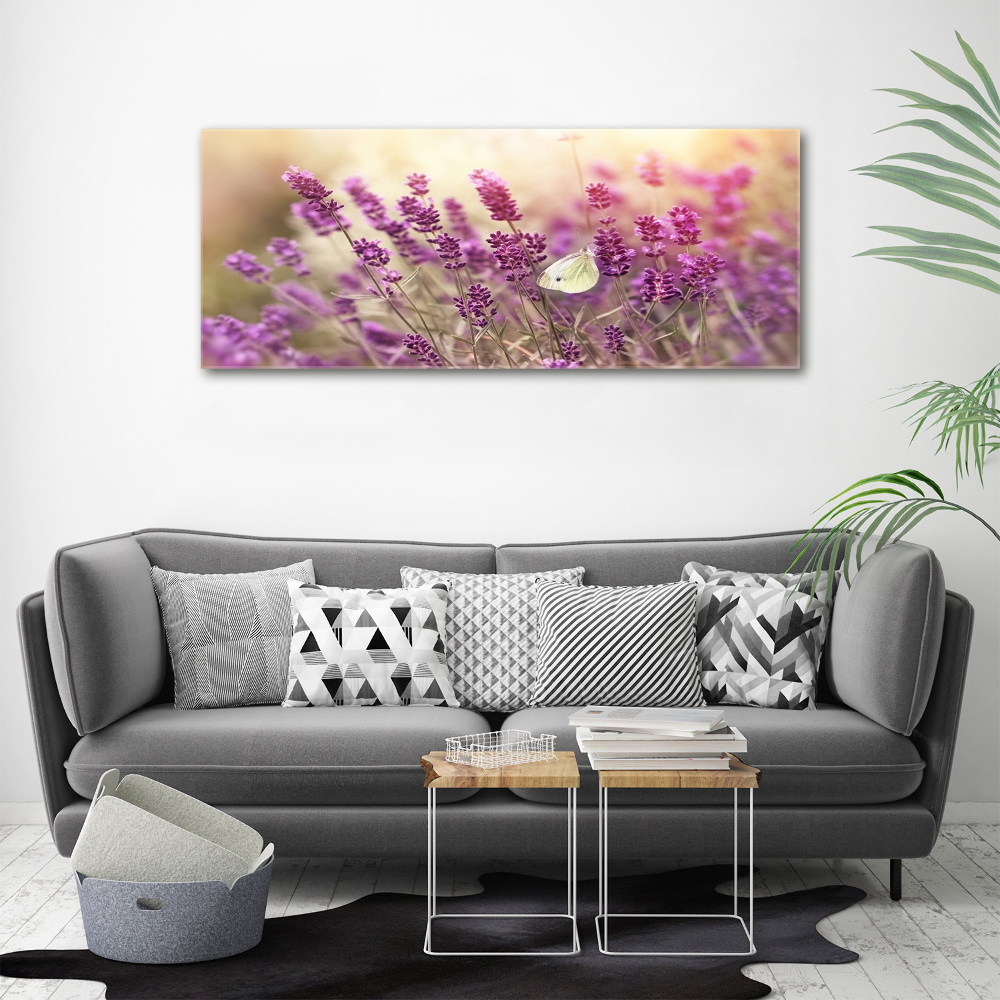 Glass wall art large Lavender