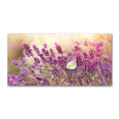 Glass wall art large Lavender