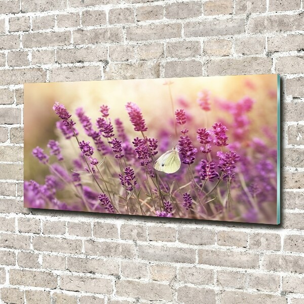 Glass wall art large Lavender