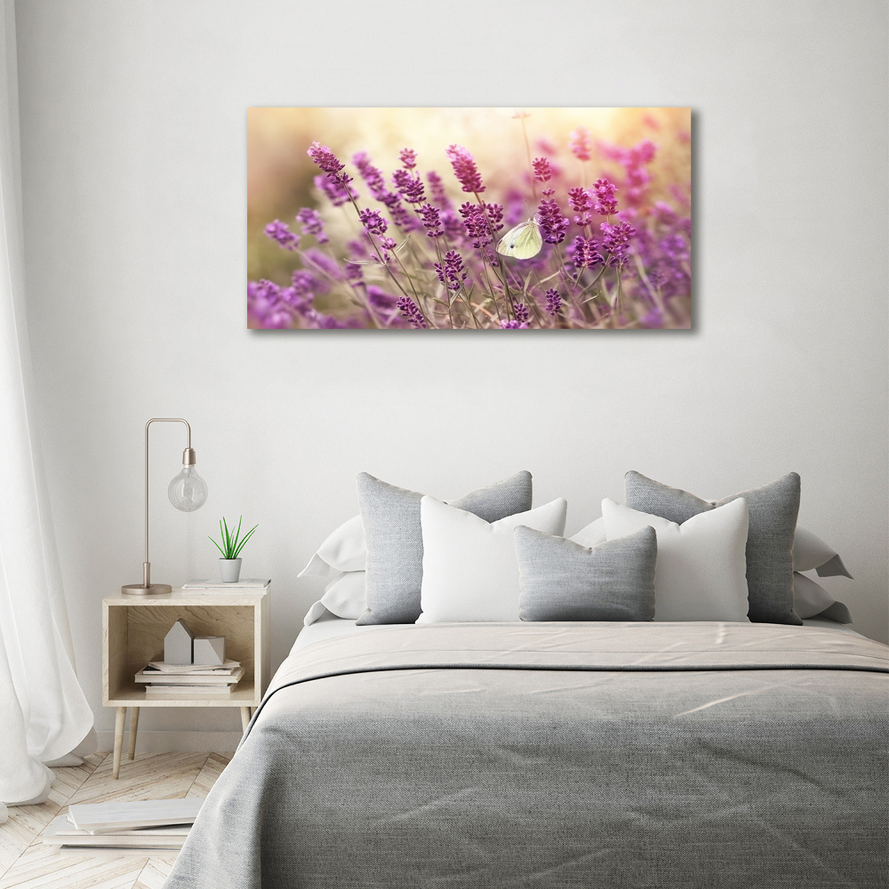 Glass wall art large Lavender