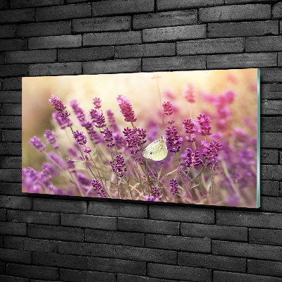 Glass wall art large Lavender