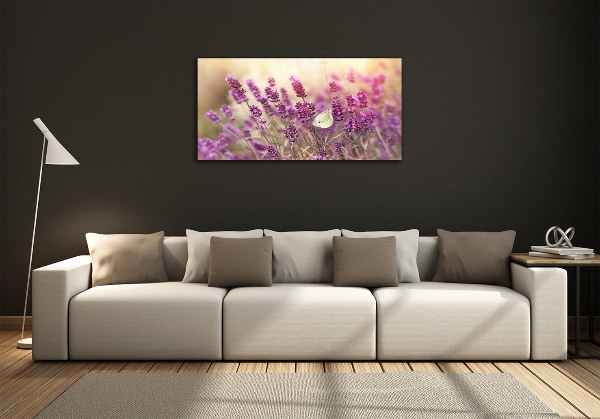 Glass wall art large Lavender