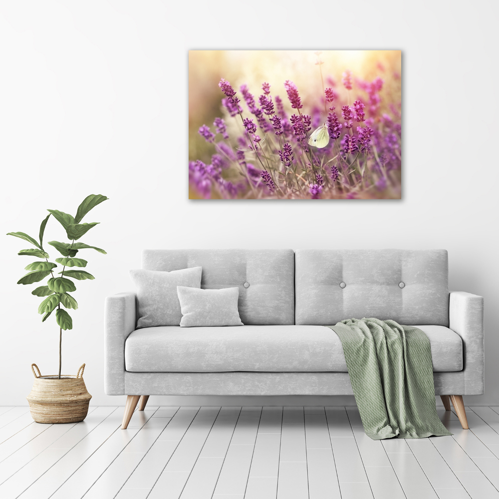 Glass wall art large Lavender