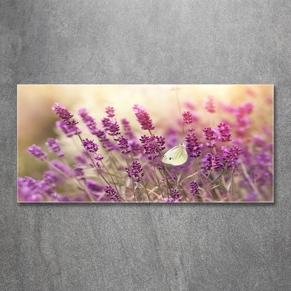 Glass wall art large Lavender