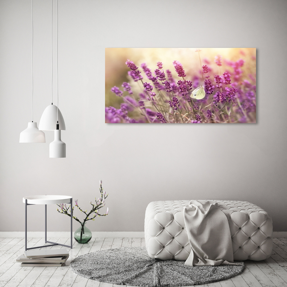 Glass wall art large Lavender