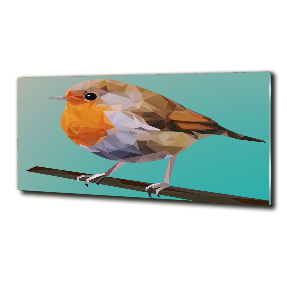 Glass art print Robin bird