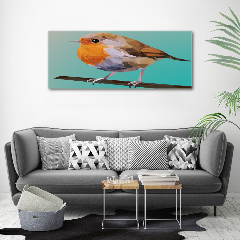 Glass art print Robin bird