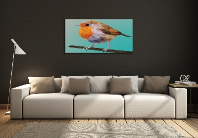 Glass art print Robin bird