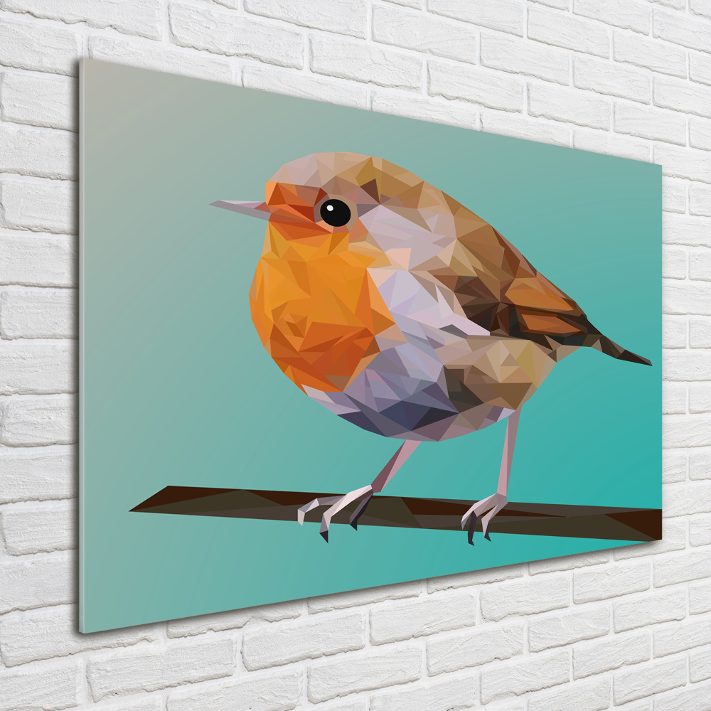 Glass art print Robin bird