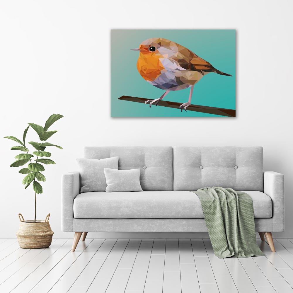 Glass art print Robin bird