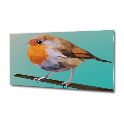 Glass art print Robin bird