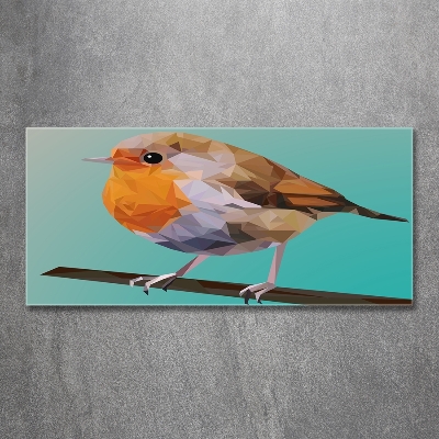 Glass art print Robin bird