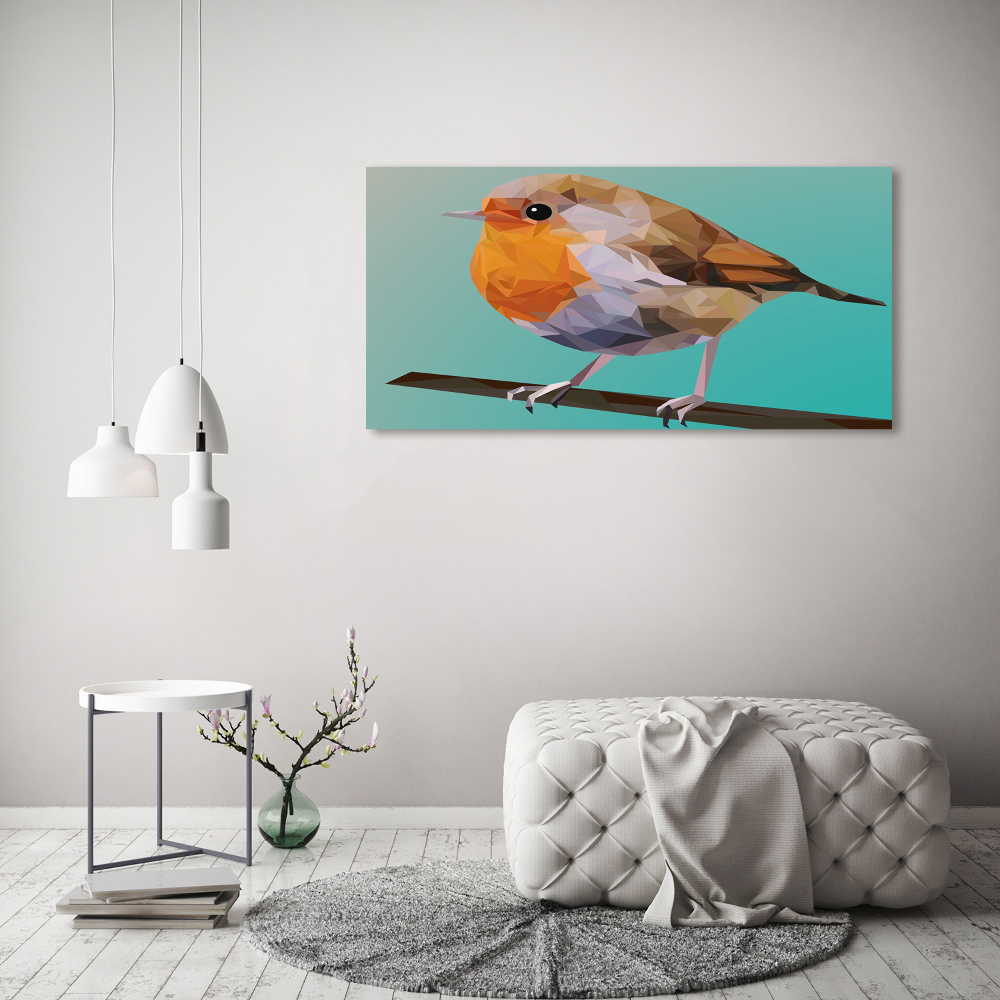 Glass art print Robin bird