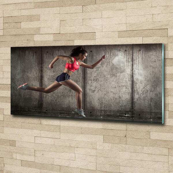 Wall art on glass Running