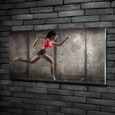 Wall art on glass Running