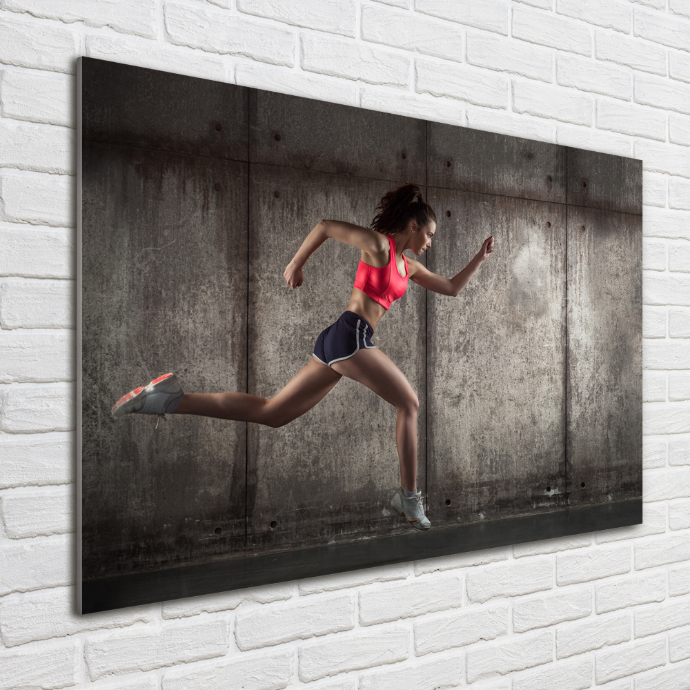 Wall art on glass Running