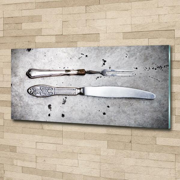 Glass wall art Cutlery