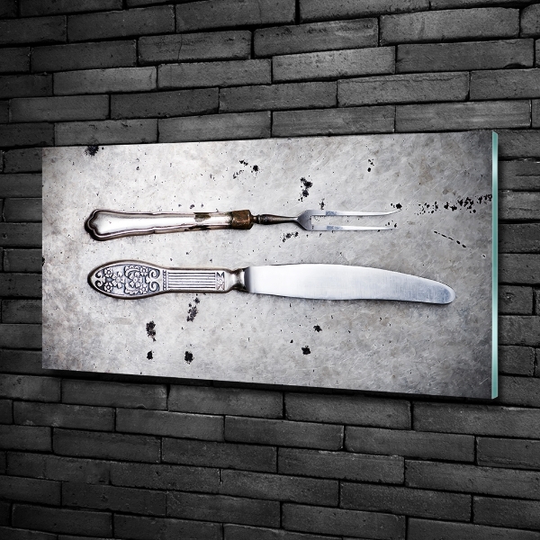 Glass wall art Cutlery