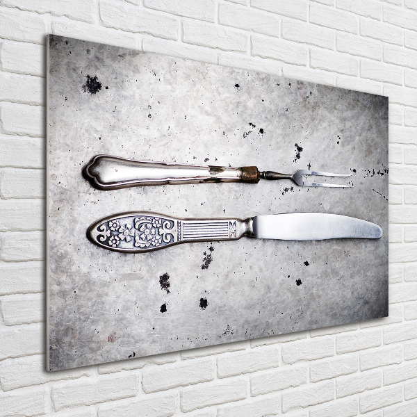 Glass wall art Cutlery