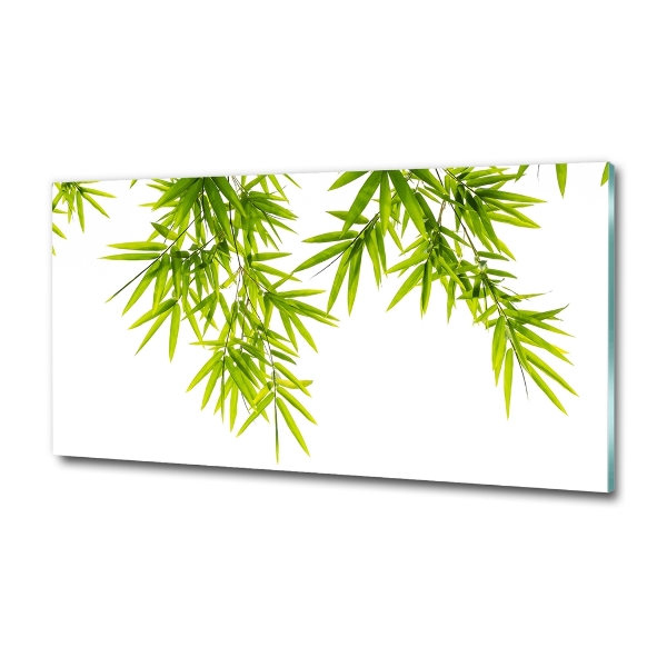 Glass wall art large Bamboo leaves