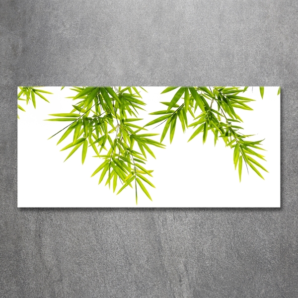 Glass wall art large Bamboo leaves