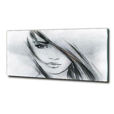 Wall art on glass Portrait of a woman