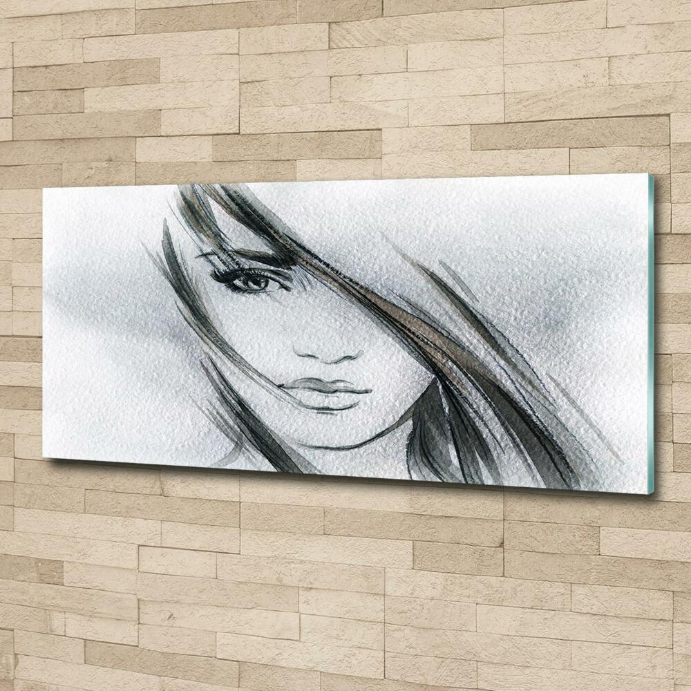 Wall art on glass Portrait of a woman