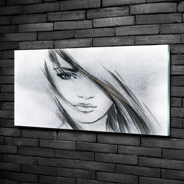 Wall art on glass Portrait of a woman