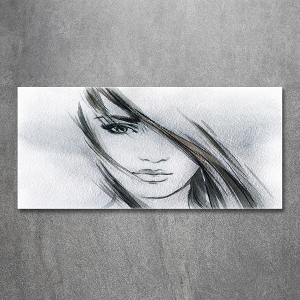 Wall art on glass Portrait of a woman