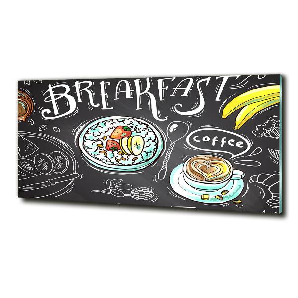 Printed glass wall art Breakfast