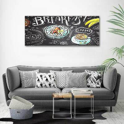 Printed glass wall art Breakfast